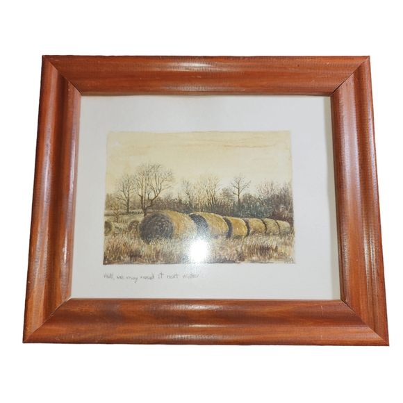 1992 Artist Signed "Well, We May Need It Next Winter" Artwork 12.5"X10.75"X0.625 - Picture 8 of 11